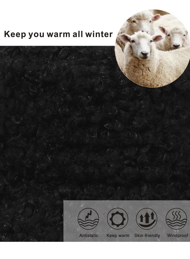 LA CARRIE Women Winter Faux Fur Bucket Hat Plush Fuzzy Furry Warm Fisherman Cap(Black) - Image 3