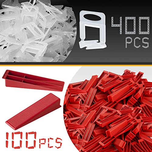 AxPower Tile Leveling System 400-Piece Tile Leveling Spacer Clips and 100-Piece Reusable Wedges Tile Leveler Tool Set for Ceramic Tile and Stone Installation (1/16 Inch) - Image 2