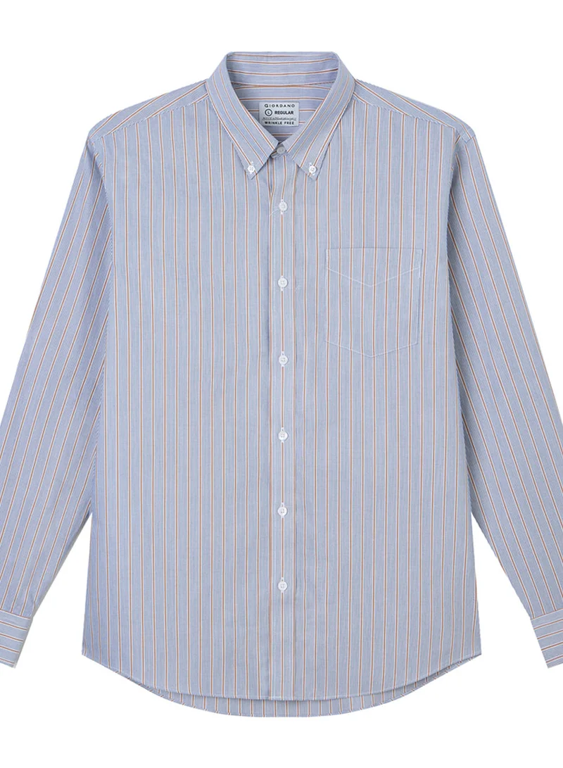 GIORDANO Men’s Cotton Oxford Wrinkle Free Long-Sleeve Shirt