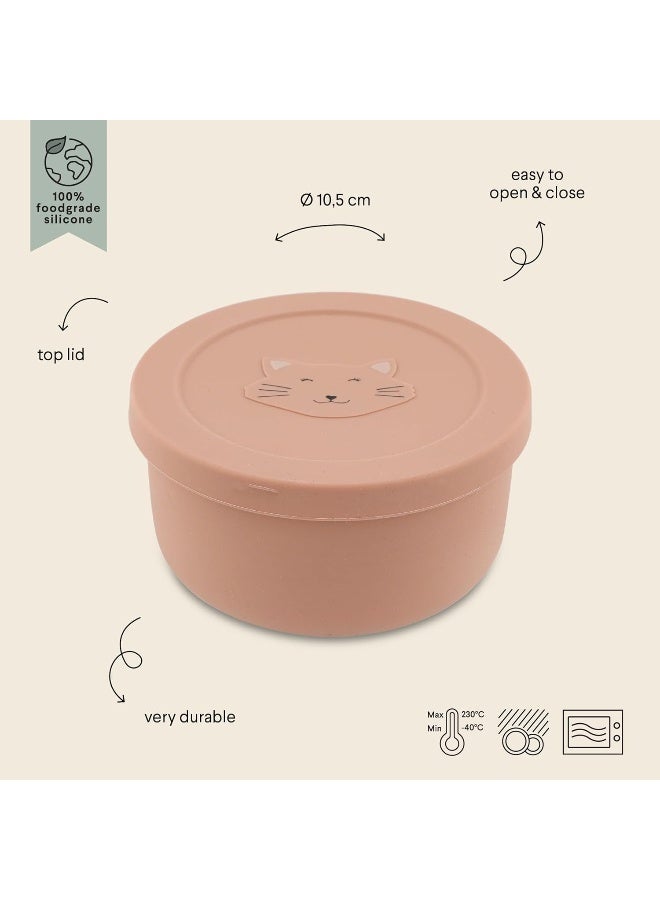 Trixie Silicone Snack Pot with Lid - Mrs. Cat - Toddler Snack Container - Soft, Durable, and Leak-Proof Snack Cup - Easy to Clean and Perfect for On-the-Go - Safe and Eco-Friendly - Image 2