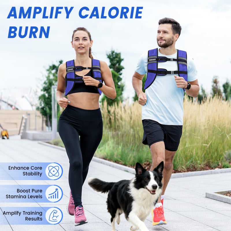 KUKZO Weighted Vest Woman,12 Lb Unisex Reflective Strength Training Weight Vest For Running, Jogging, Cardio & Workouts - Image 4