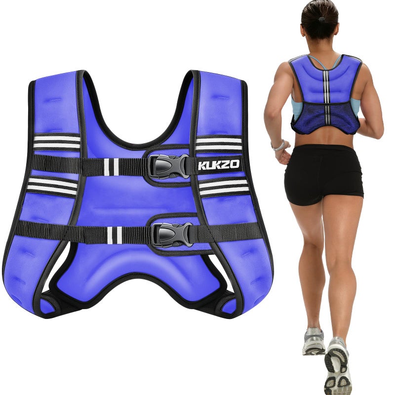 KUKZO Weighted Vest Woman,12 Lb Unisex Reflective Strength Training Weight Vest For Running, Jogging, Cardio & Workouts - Image 1