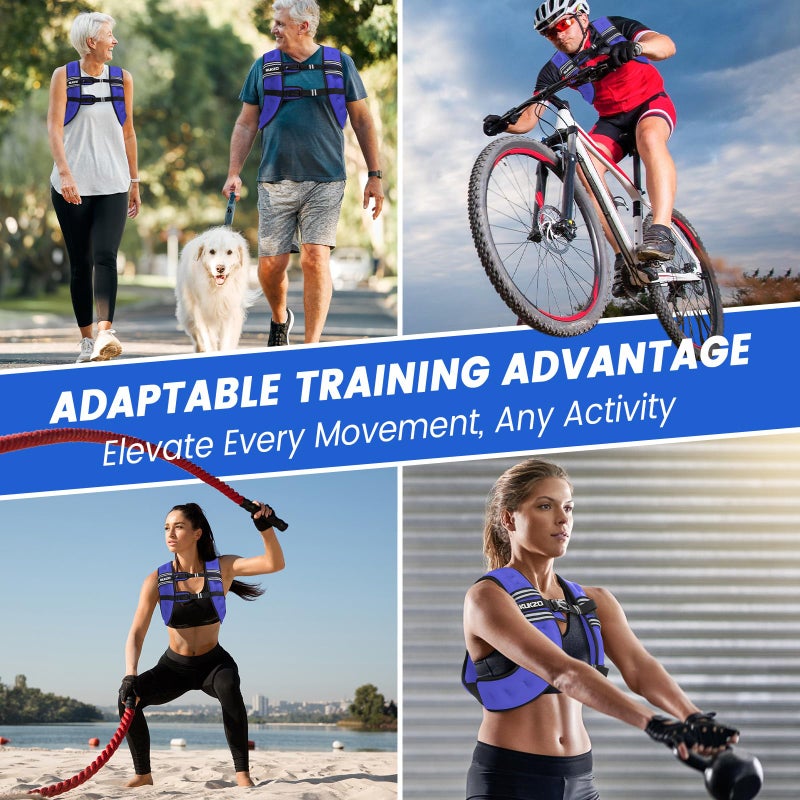 KUKZO Weighted Vest Woman,12 Lb Unisex Reflective Strength Training Weight Vest For Running, Jogging, Cardio & Workouts - Image 5