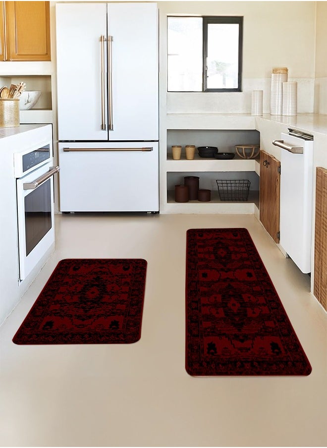 Generic 2 PCS Kitchen Floor Mats Rugs Set, Cushion Floor Carpet, Waterproof, Oil Resistant and Anti-Fatigue PU Standing Mat for Kitchen, Floor, Office, Sink, Laundry 45*75CM+45*120CM  - Image 3