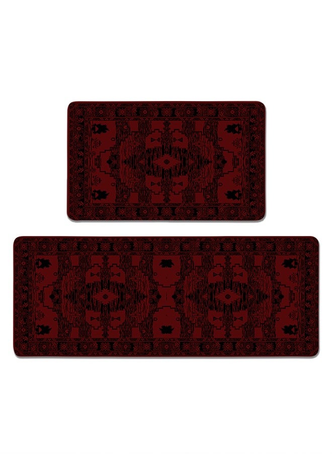 Generic 2 PCS Kitchen Floor Mats Rugs Set, Cushion Floor Carpet, Waterproof, Oil Resistant and Anti-Fatigue PU Standing Mat for Kitchen, Floor, Office, Sink, Laundry 45*75CM+45*120CM  - Image 1