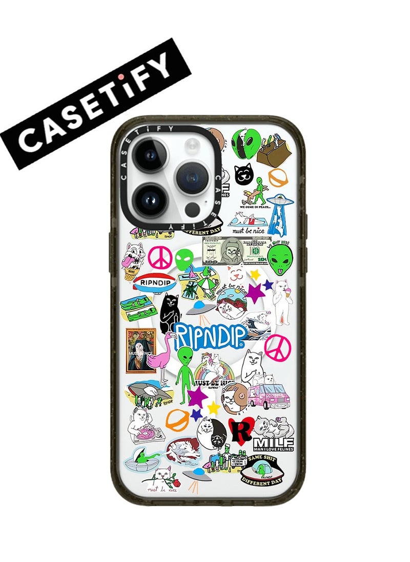 Casetify - Apple iPhone 14 Pro Max Case,Rebel Cat Stickers Magnetic Adsorption Phone Case - Semi transparent - Image 1