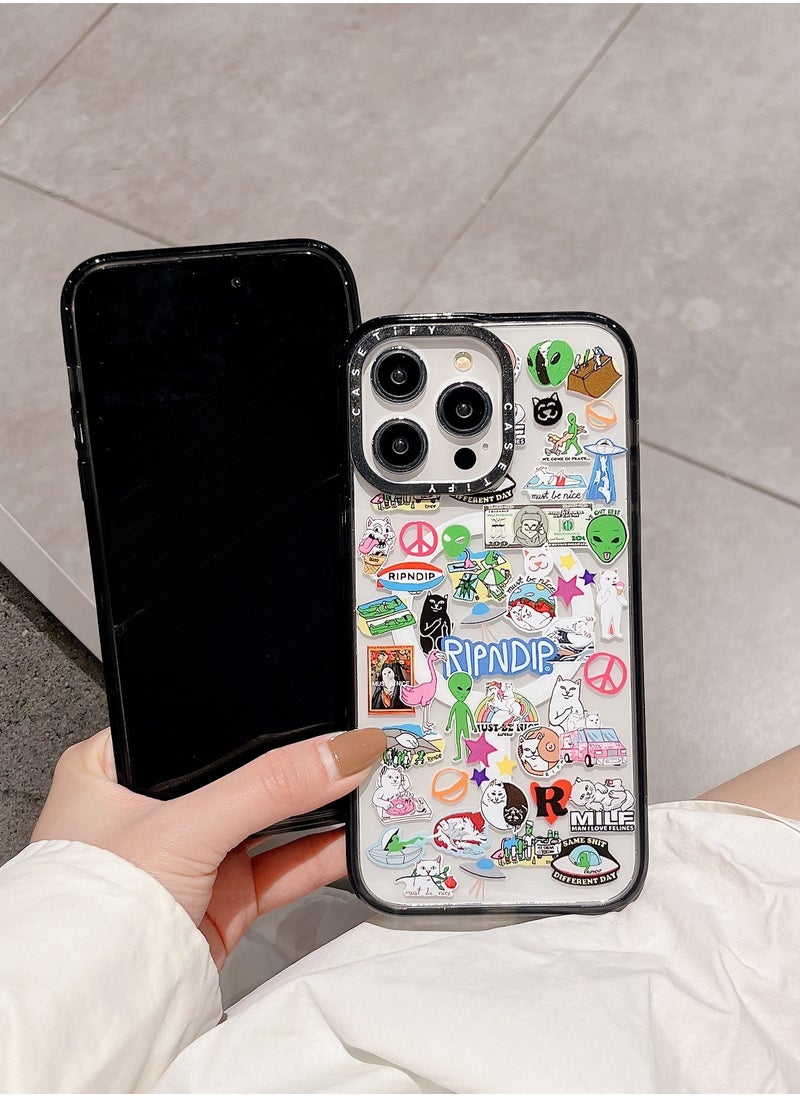 Casetify - Apple iPhone 14 Pro Max Case,Rebel Cat Stickers Magnetic Adsorption Phone Case - Semi transparent - Image 1
