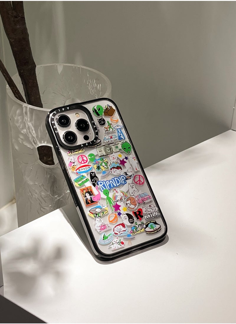 Casetify - Apple iPhone 14 Pro Max Case,Rebel Cat Stickers Magnetic Adsorption Phone Case - Semi transparent - Image 1