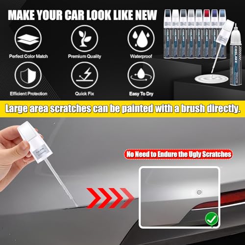 COSLAKE Car Touch Up Paint(Deep Black Pearl(LC9X/2T)) for Volkswagen, Car Paint Scratch Repair Kit, Quick & Easy Solution to Repair, 2 in 1 Scratch Remover Pen with 2PCS Disposable Micro Applicators - Image 4