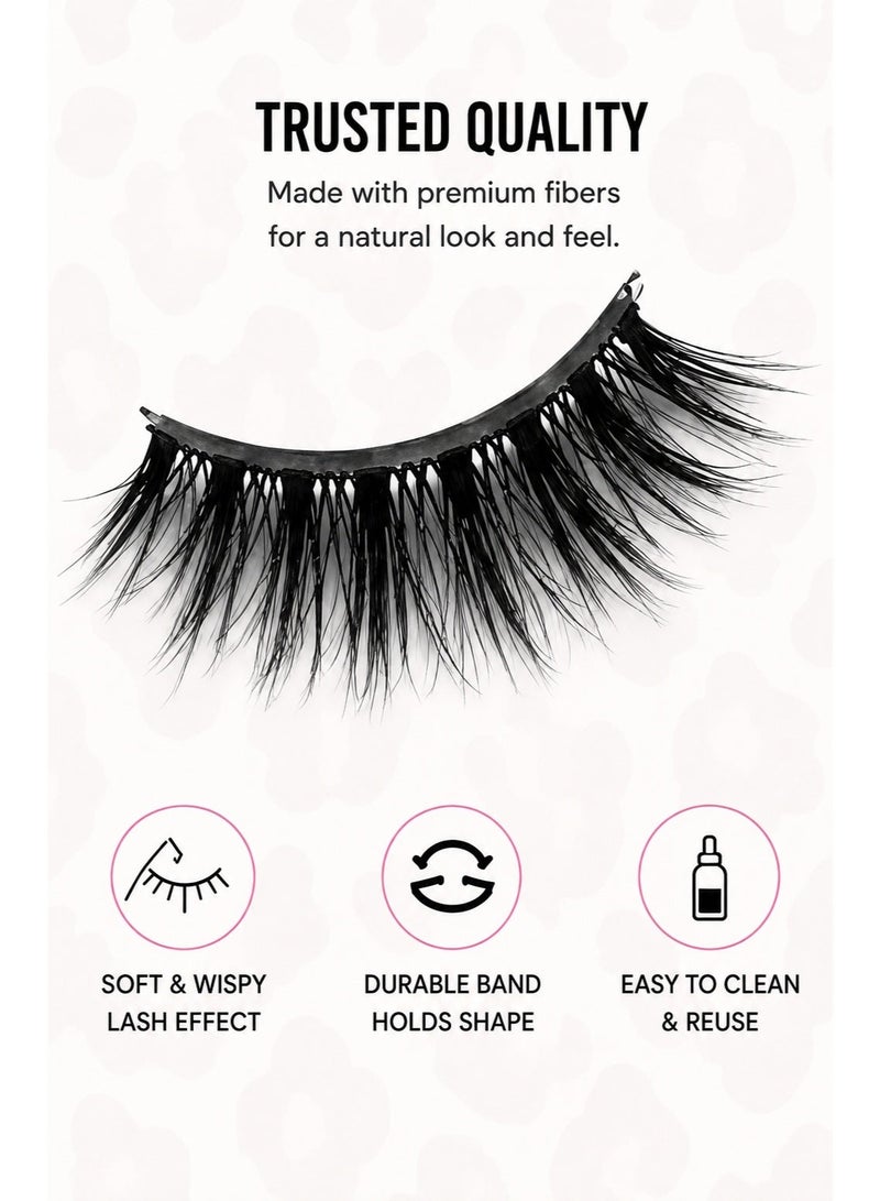lashvana Eyes False Eyelashes, Lashes Fluffy False Eyelashes Natural Look Eye Lashes Pack, 5D Wispy Curly Fake Lashes,Perfect For Beginners And Professionals, Easy To Apply At Home.3Pairs. - Image 5