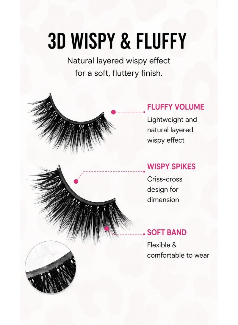 lashvana Eyes False Eyelashes, Lashes Fluffy False Eyelashes Natural Look Eye Lashes Pack, 5D Wispy Curly Fake Lashes,Perfect For Beginners And Professionals, Easy To Apply At Home.3Pairs. - Image 3