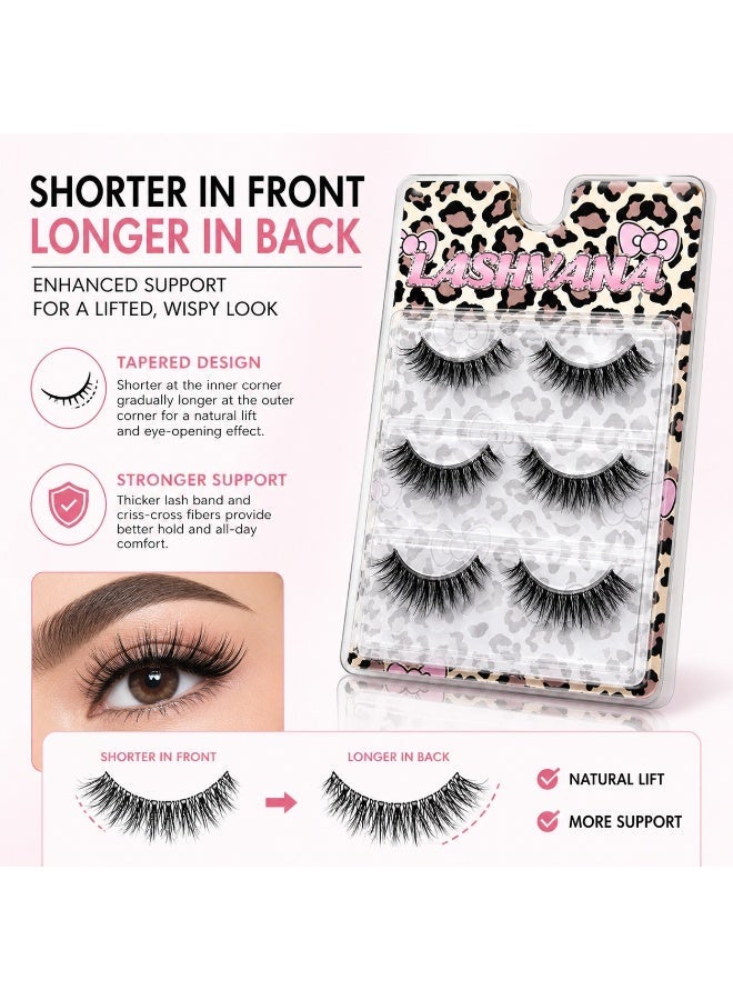 lashvana Eyes False Eyelashes, Lashes Fluffy False Eyelashes Natural Look Eye Lashes Pack, 5D Wispy Curly Fake Lashes,Perfect For Beginners And Professionals, Easy To Apply At Home.3Pairs. - Image 4