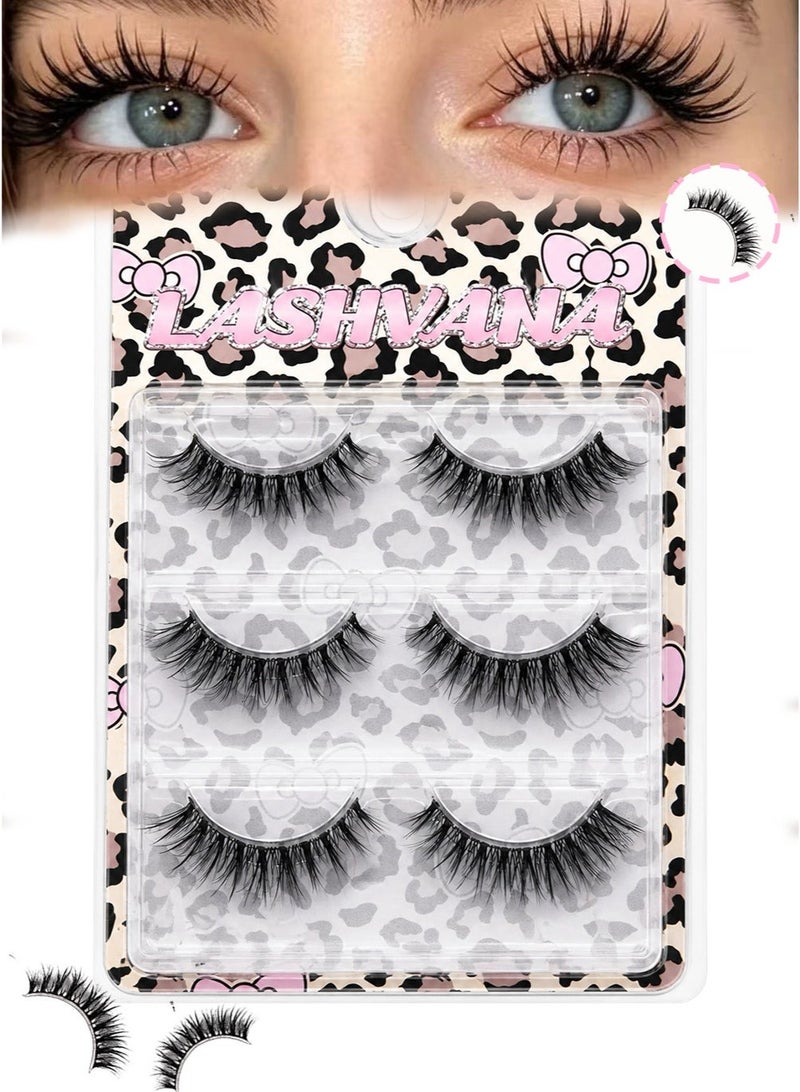 lashvana Eyes False Eyelashes, Lashes Fluffy False Eyelashes Natural Look Eye Lashes Pack, 5D Wispy Curly Fake Lashes,Perfect For Beginners And Professionals, Easy To Apply At Home.3Pairs. - Image 1