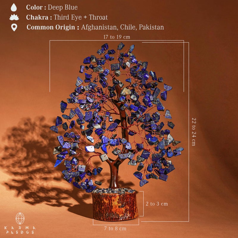 KARMAPLEDGE Crystal Tree of Life Lapis Lazuli Healing Crystal Trees for Home & Office Decor  Handmade Crystal Money Bonsai Trees for Positive Energy  Good Luck  Christmas Decor  Birthday Gifts for Women  Mom - Image 3