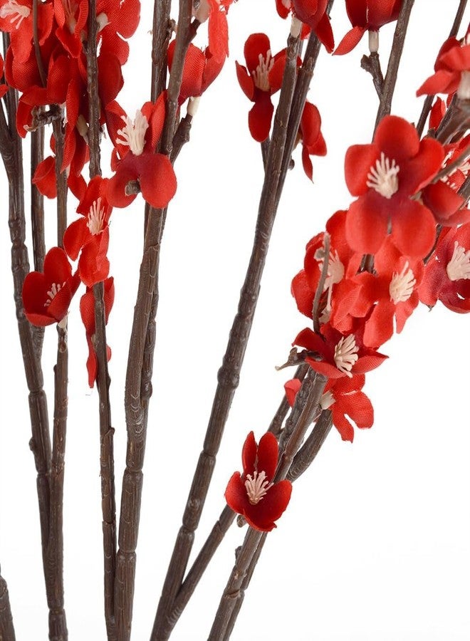 Antspirit 5pcs Cherry Blossom Branches Artificial Flowers 39 Inch Faux Flower Stems for Spring Summer Home Wedding Office Party Decoration (5, Red) - Image 5