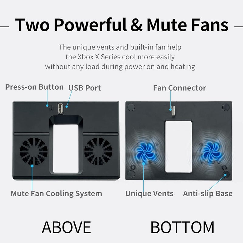 U/D Console Cooling Fan Compatible for Xbox Series X USB External Cooler Turbo Temperature Control Fan Console Cooling System for Xbox Series X - Image 3