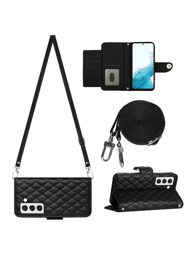 S-TOP Case For Samsung Galaxy S23 5G Rhombic Texture Flip Leather Phone Case with Long Lanyard - Image 1