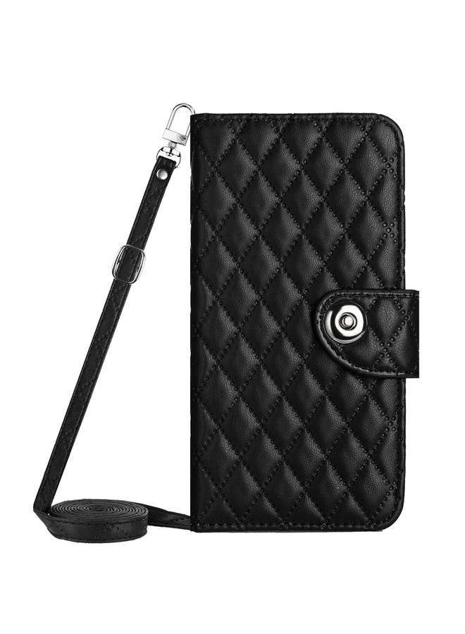 S-TOP Case For Samsung Galaxy S23 5G Rhombic Texture Flip Leather Phone Case with Long Lanyard - Image 2