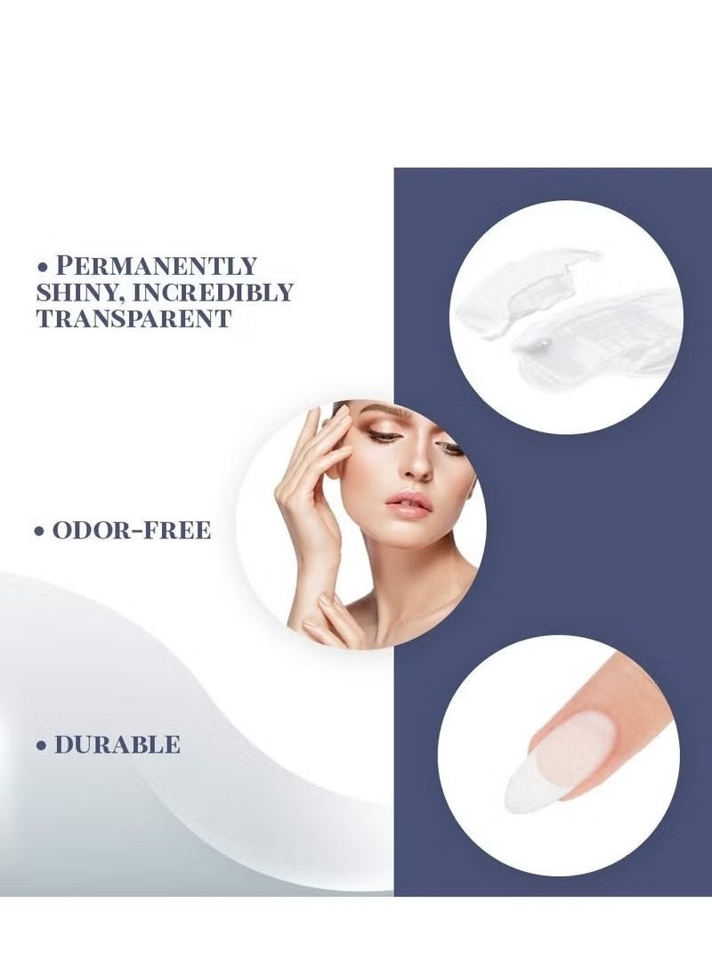 Ibd - Hard Gel, LED/UV Gels Builder Gel, Clear Builder Nail Gel, Hard Gel for Nails Strengthener Nails Extension Nail Art, Use with Nail Forms Solid Builder Gel DIY Manicure, 56g (Clear) - Image 1