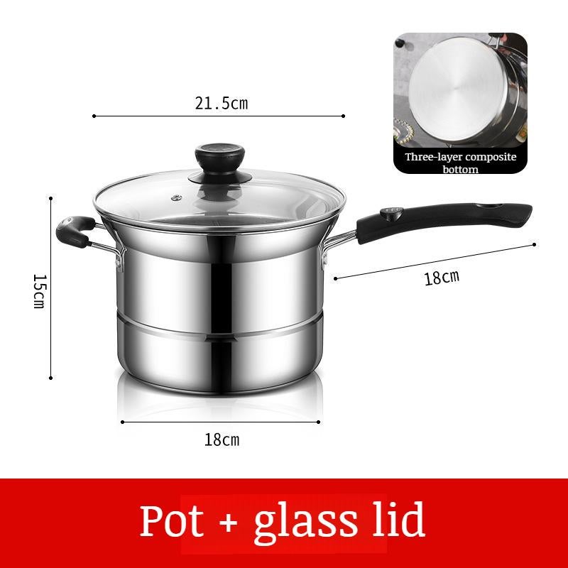 Household Multifunctional Steaming and Frying Noodle Soup Pot with Basket - Image 1
