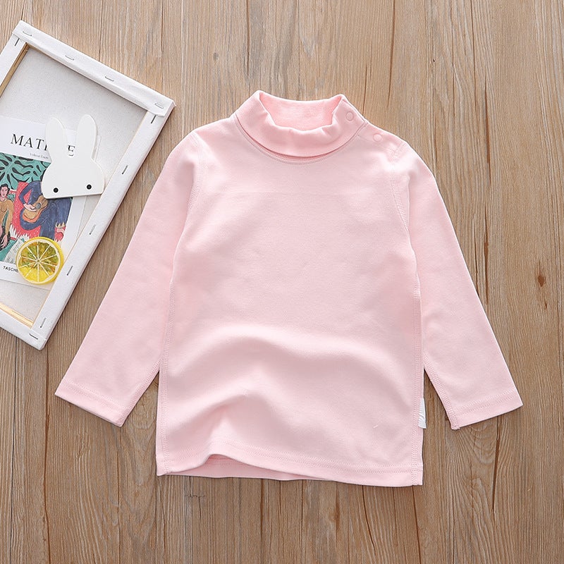 Distribution Generation Children'S Turtleneck Shirt Joker Base T-Shirt Export Japanese Sanding Velvet Pattern Boys And Girls - Image 1