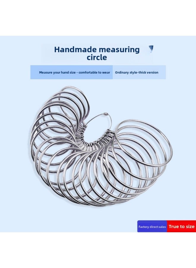 Bracelet Bracelet Ring Hand Inch Ring Wrist Ruler Bracelet Ruler Bracelet Ruler 27 Ring Alloy Ring Wrist Measuring Tool-Model:Thickened Bracelet Measurement  - Image 1