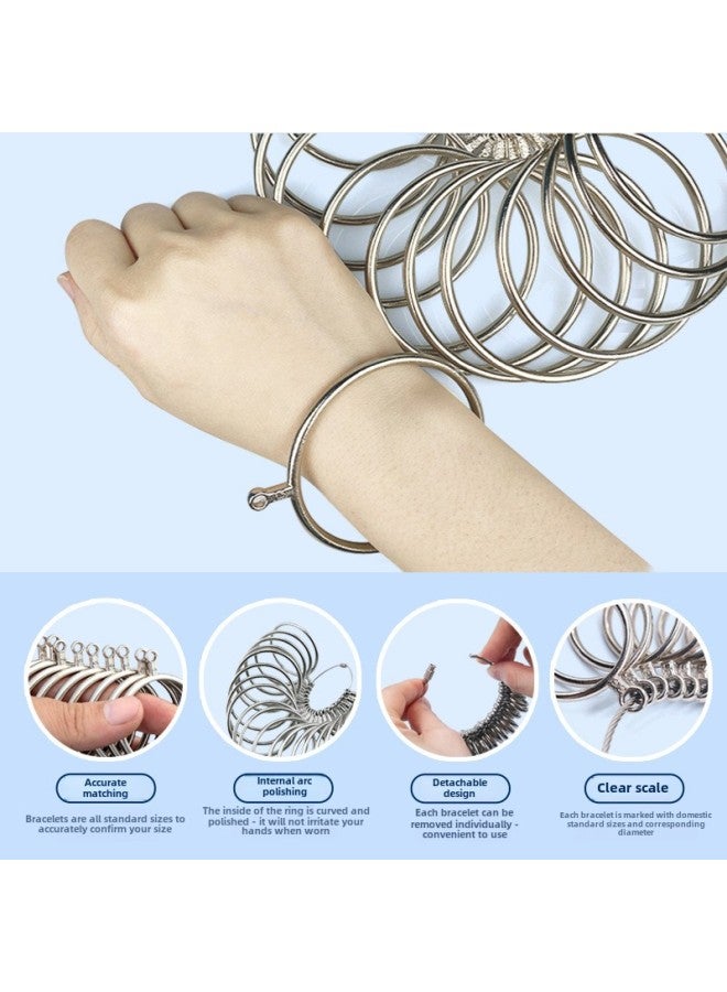 Bracelet Bracelet Ring Hand Inch Ring Wrist Ruler Bracelet Ruler Bracelet Ruler 27 Ring Alloy Ring Wrist Measuring Tool-Model:Thickened Bracelet Measurement  - Image 2