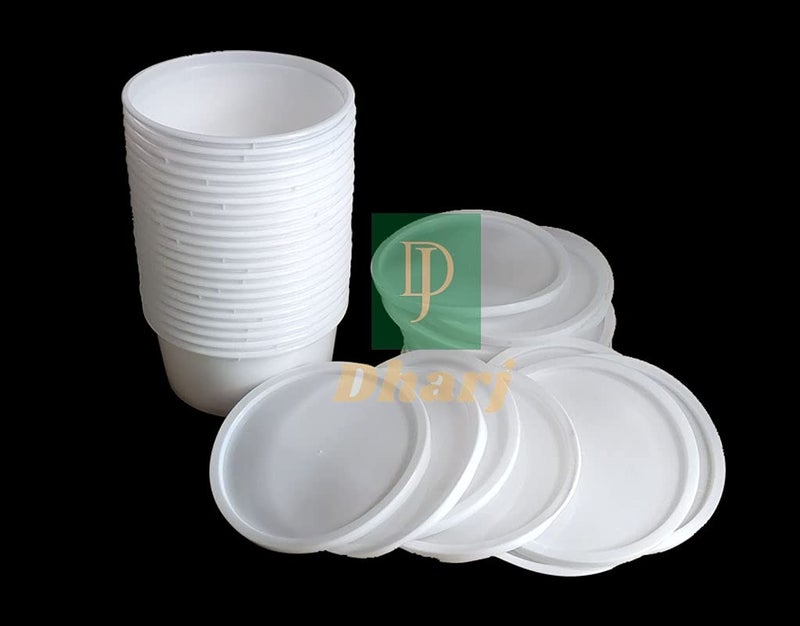 Dharj with DJ Round Plastic Containers with lid for Food Storage 750ml Pack of 20 Microwave SafeKitchen StorageReusable Plastic containers for Food deliveryFridge Storage - Image 3