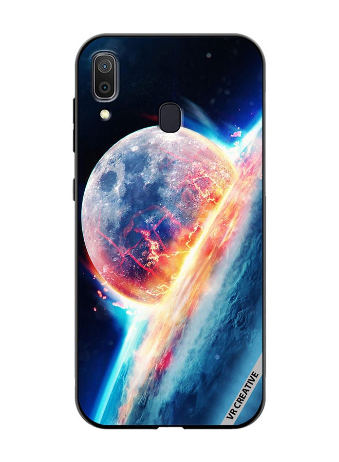 VR CREATIVE Protective Case Cover For Samsung Galaxy A30 Fallen Moon Design Multicolour - Image 1