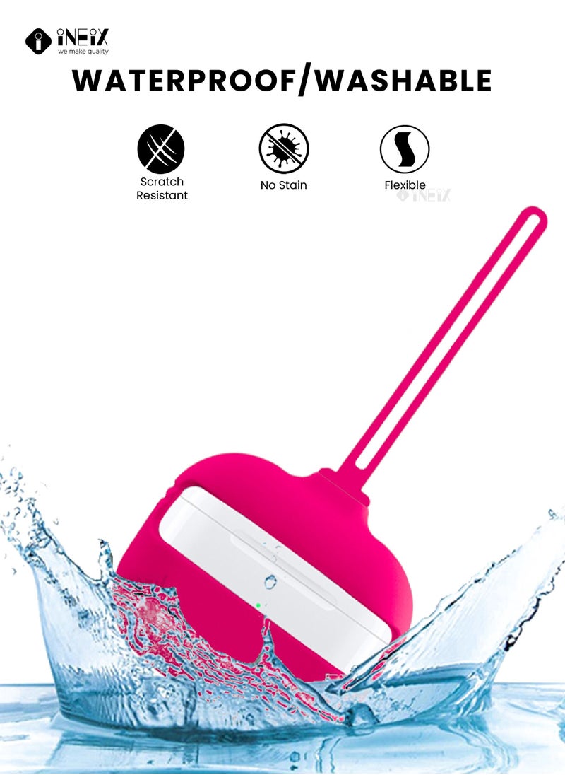 INEIX - 3-Piece Soft Silicone Case Cover For Apple AirPods Pro Dark Pink - Image 1