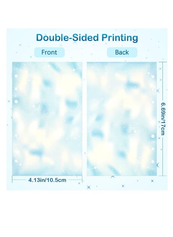 A6 Colorful Refill Paper, 80 Sheets Loose Leaf Binder Inserts Paper Starry Sky Planner Refills 6.7 x 4.1 for 6 Ring Binder Journal Notebook Diary, 240 s - Image 3