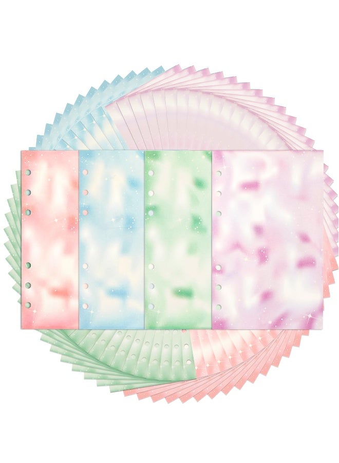 A6 Colorful Refill Paper, 80 Sheets Loose Leaf Binder Inserts Paper Starry Sky Planner Refills 6.7 x 4.1 for 6 Ring Binder Journal Notebook Diary, 240 s - Image 1