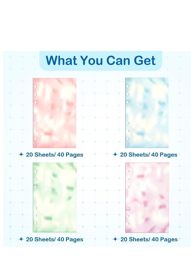 A6 Colorful Refill Paper, 80 Sheets Loose Leaf Binder Inserts Paper Starry Sky Planner Refills 6.7 x 4.1 for 6 Ring Binder Journal Notebook Diary, 240 s - Image 4
