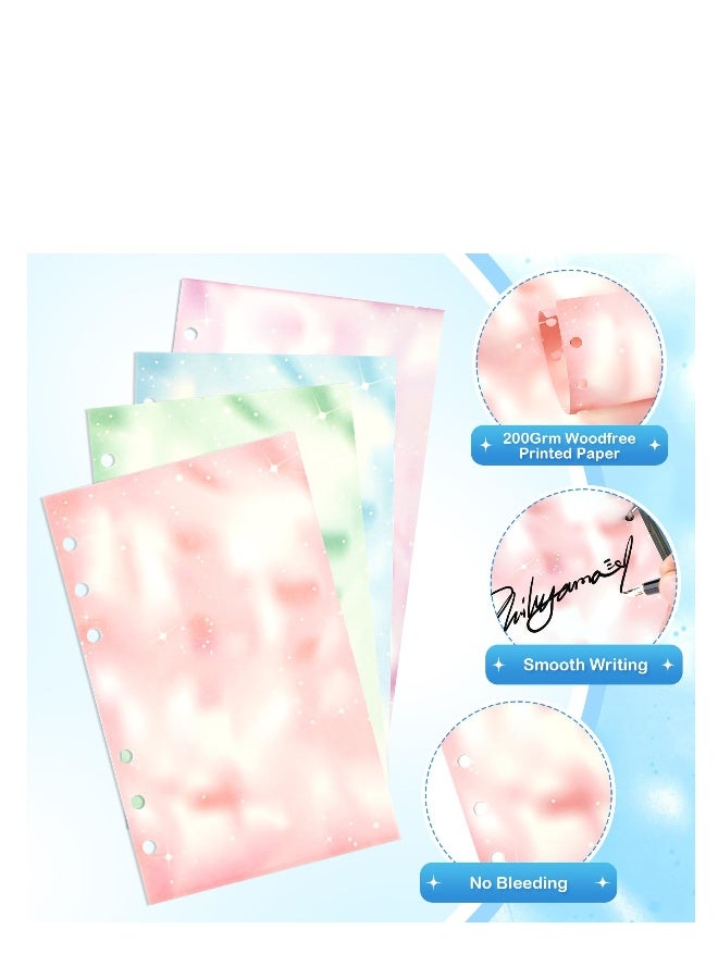 A6 Colorful Refill Paper, 80 Sheets Loose Leaf Binder Inserts Paper Starry Sky Planner Refills 6.7 x 4.1 for 6 Ring Binder Journal Notebook Diary, 240 s - Image 5