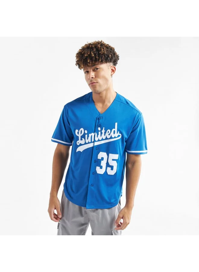 FAV Typography Print Baseball Shirt