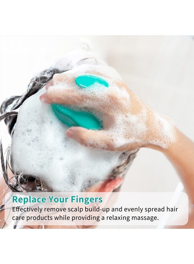 FReatech Hair Scalp Massager Shampoo Brush with Soft Silicone Bristles for Scalp Care and Hair Growth, Shower Head Scalp Scrubber Exfoliator for Dandruff, Wet & Dry for Men, Women and Kids, Green - Image 2