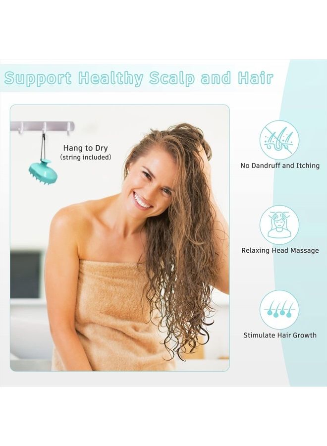 FReatech Hair Scalp Massager Shampoo Brush with Soft Silicone Bristles for Scalp Care and Hair Growth, Shower Head Scalp Scrubber Exfoliator for Dandruff, Wet & Dry for Men, Women and Kids, Green - Image 5