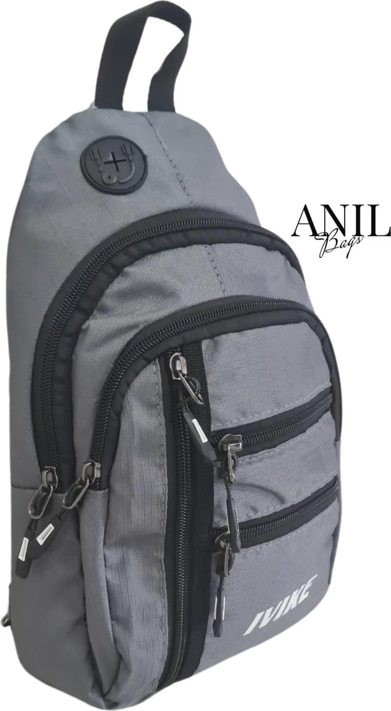 Anıl Bags Linen Fabric Multifunctional Cross Chest, Shoulder and Waist Bag with Ears and USB Output, Strap