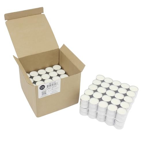 Stonebriar Unscented Long Burning White Tealight Candles, Bulk Pack, 6-7 Hour Burn Time, Smokeless Tealights for Parties, Weddings, Home, 200 Count - Image 4