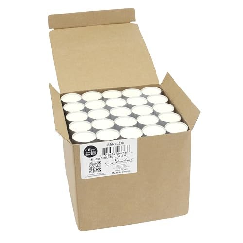 Stonebriar Unscented Long Burning White Tealight Candles, Bulk Pack, 6-7 Hour Burn Time, Smokeless Tealights for Parties, Weddings, Home, 200 Count - Image 2