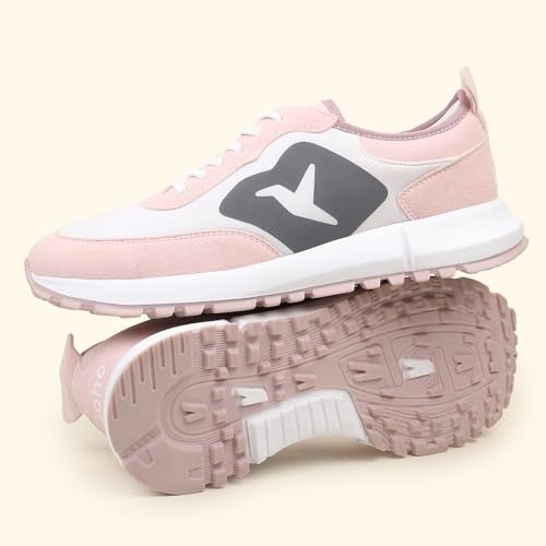 YOHO Low Top Sneakers 2 for Women | Effortless Elegance | Flexible Fit | Cushioned Comfort | Breathable Build | Confident Grip | Baby Pink - UK 3 - Image 3