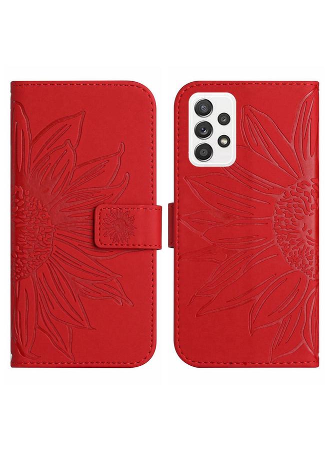 S-TOP Case For Samsung Galaxy A52/A52S Skin Feel Sun Flower Pattern Flip Leather Phone Case with Lanyard - Image 2