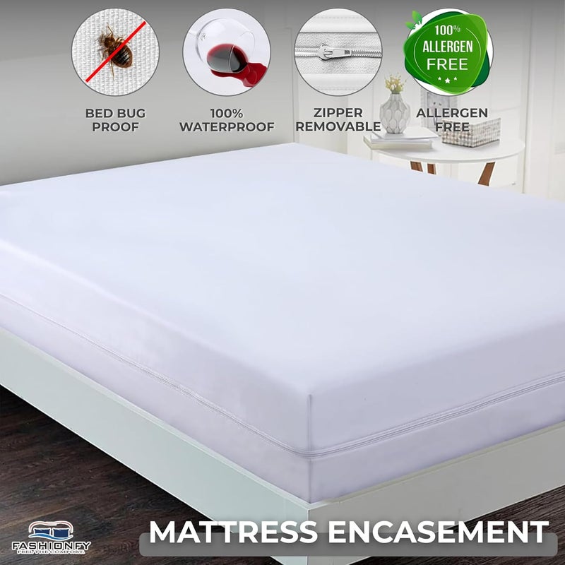 FASHIONFY Premium Waterproof Mattress Encasing California King Size with Zipper - Image 3