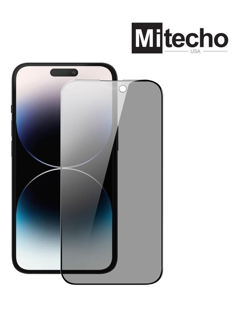 Mi Techo Apple iPhone 15 full coverage privacy tempered glass screen protector and high bass wireless bluetooth earphone combo - Image 3