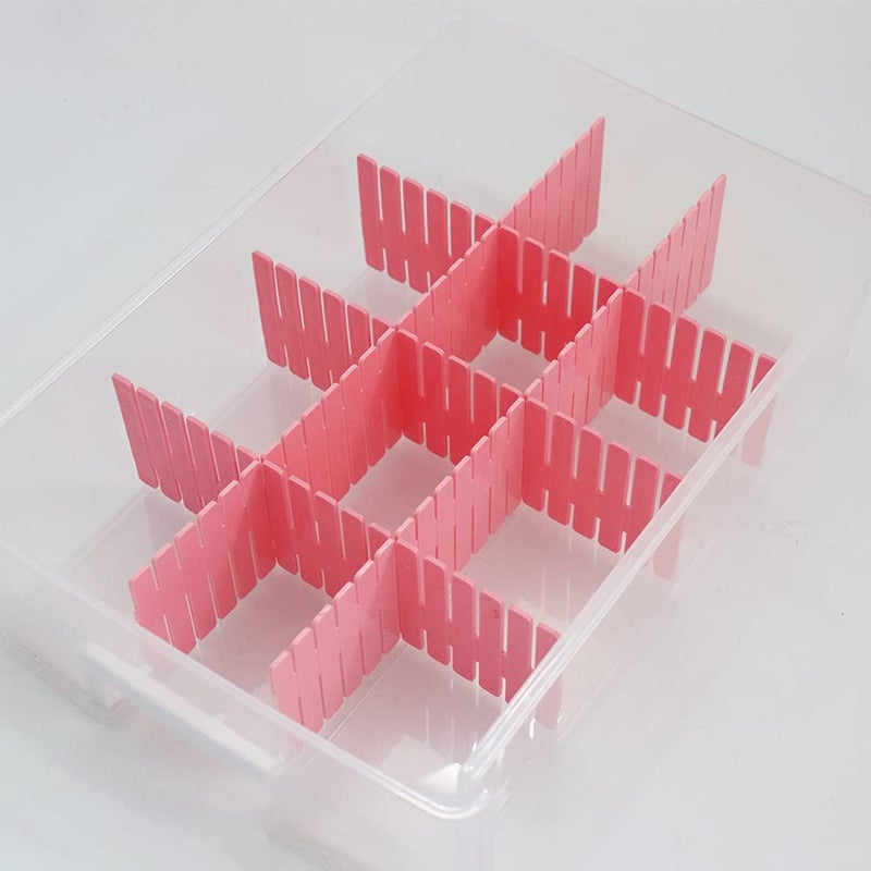 Primelife Plastic Makeup Storage Grid Home Kitchen Board Divider Adjustable Drawer Organizer Storage Drawers Drawer Organizer Drawer Divider 6 PCS Set Multicolor DD