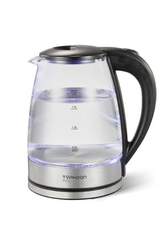 Typhoon Electric Kettle - 2200 Watts - 1.8 Liters - Transparent Silver - TY-01-008 - Image 1