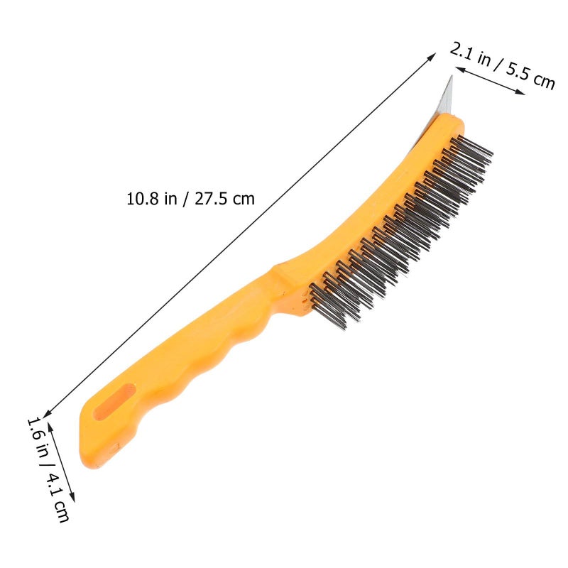 2 Pcs Industrial Wire Scratch Brushes Plastic Handle Scraper Heavy Duty Rust Cleaning - Image 3