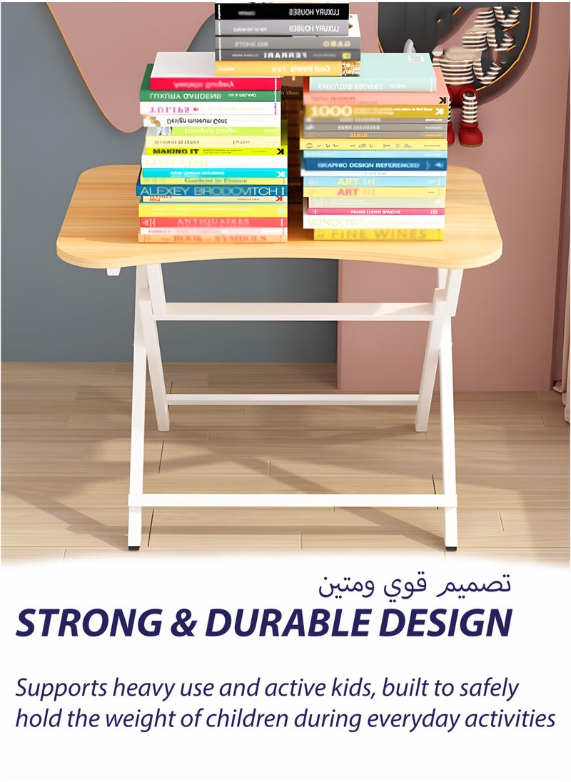 Toshionics Foldable Kids Table and Chair Set 60cm Children’s Toddlers Furniture Activity Playroom Craft Study Table Set Lightweight Compact Folding Portable Learning Table and Chair Set for Kids Boys and Girls  - Image 5