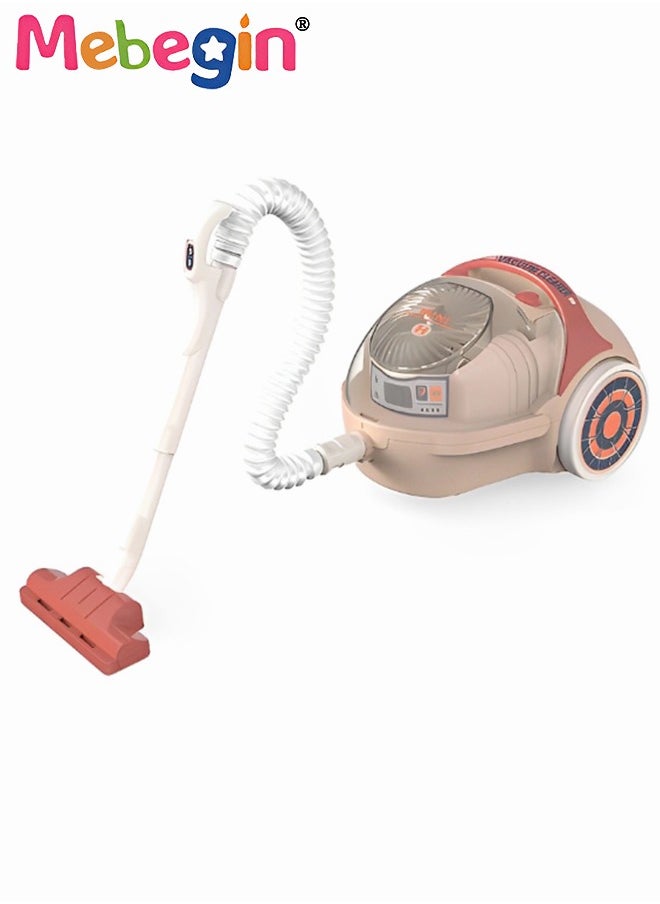 MEBEGIN - Kids' Vacuum Cleaner with Realistic Light and Sounds, Interactive Toy Vacuum, Creative Cleaning Toy Set, Play House Toy, Ideal Gift for Kids Aged 3+, 3 AA Batteries Required(Not Included), 9*11*17cm - Image 1