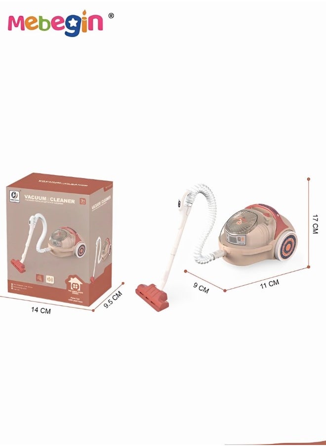 MEBEGIN - Kids' Vacuum Cleaner with Realistic Light and Sounds, Interactive Toy Vacuum, Creative Cleaning Toy Set, Play House Toy, Ideal Gift for Kids Aged 3+, 3 AA Batteries Required(Not Included), 9*11*17cm - Image 1
